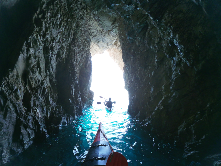 Kayaking inside Keri Caves - Zante