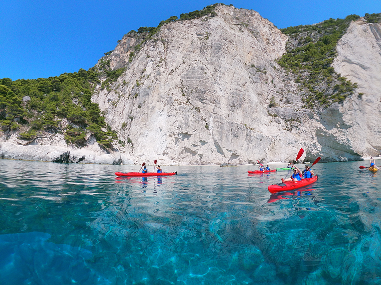 Kayaks at Keri cliffs - Zakynthos