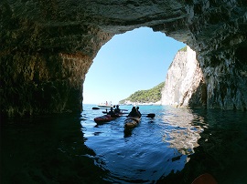 Seakayaks inside Keri cave - Zakinthos
