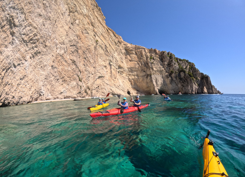  Group of kayaks on Keri caves Zakynthos