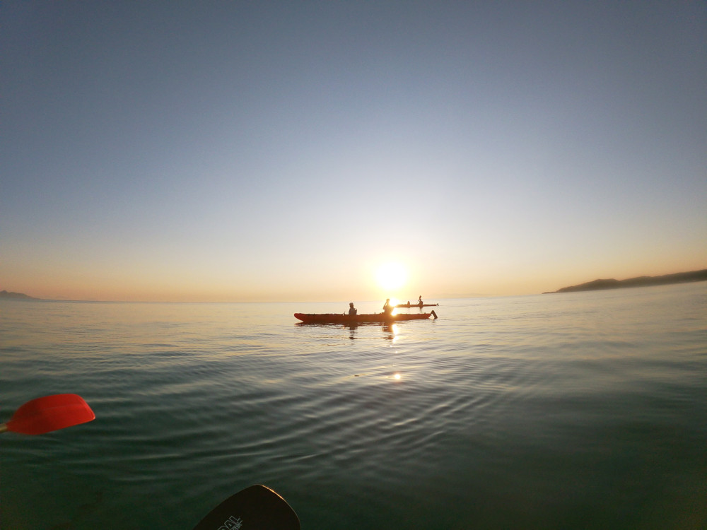 Seakayak sunrise in Xigia Sulphur Springs Zakynthos